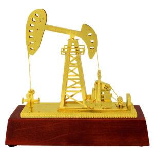 Metal oil well frame pen holder